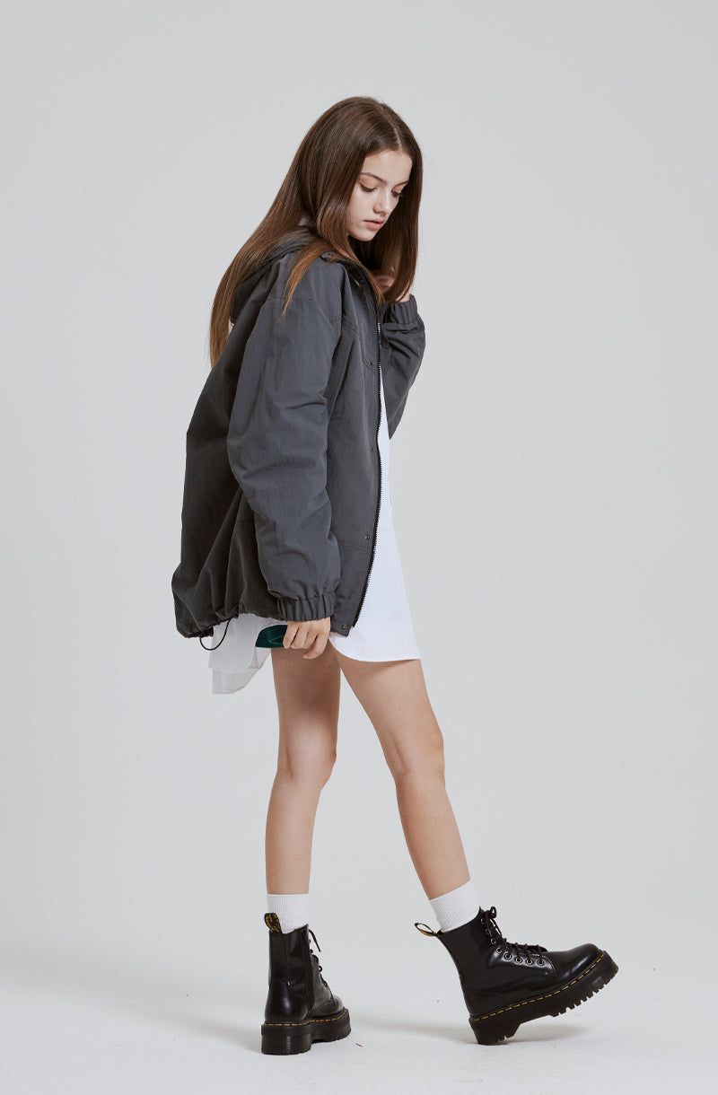 RIPSTOP 2WAY ZIP-UP JACKET [S.GREY]