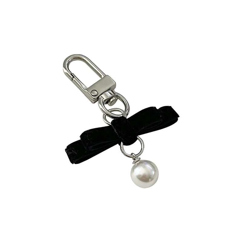 velvet ribbon pearl keyring
