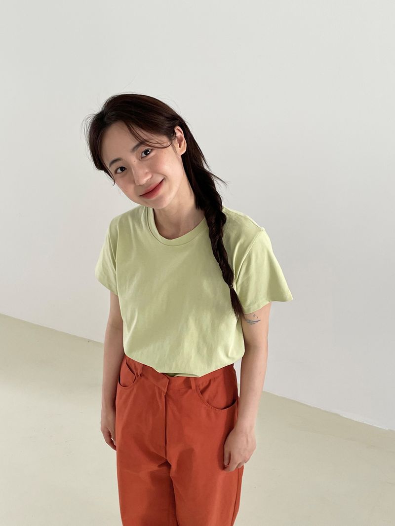 Vivid color cotton pants