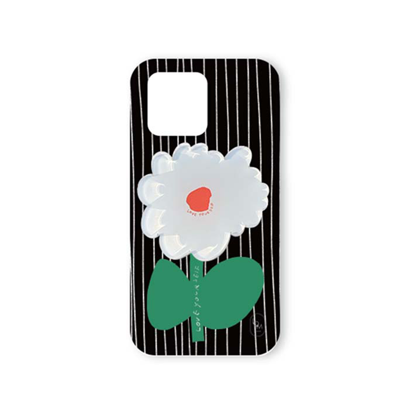 LOUMOI(ロウモイ)の「ホワイトフラワーiPhoneケース+スマホグリップ(スマホグッズ/小物)」