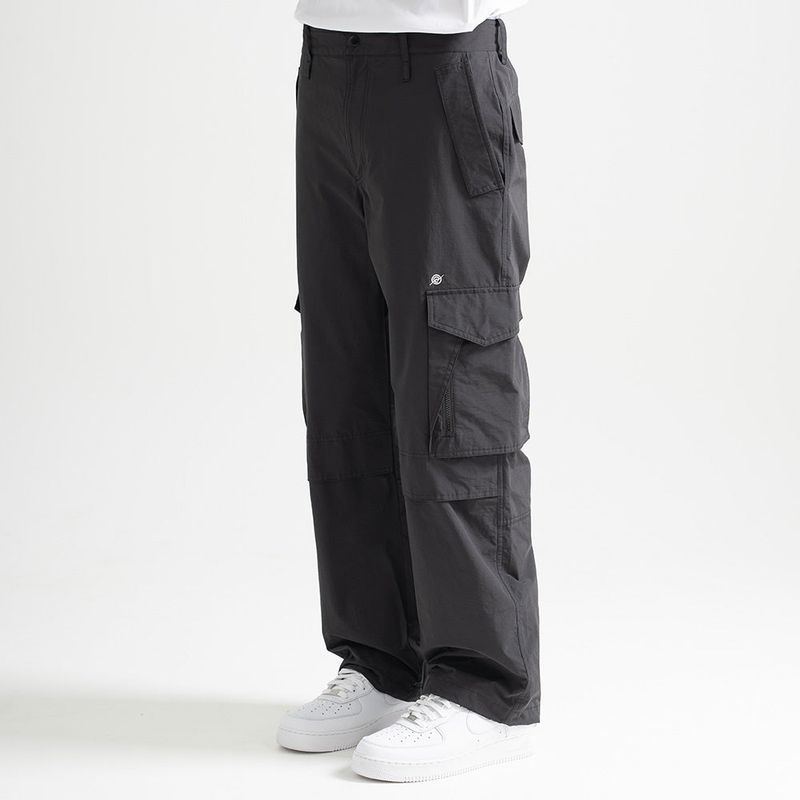 Nylon RIB Ventilation Cargo Pants - BLACK