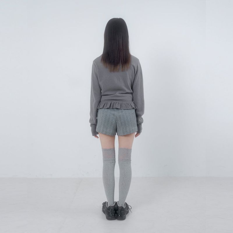 Frilling knit cardigan 003