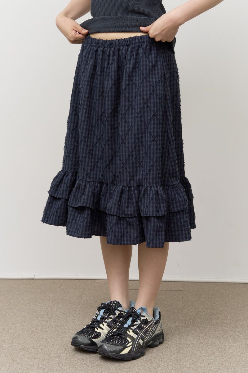 (W) Mus Checked Skirt