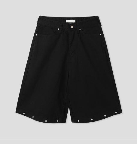 Leaden Stud Cotton Bermuda Shorts