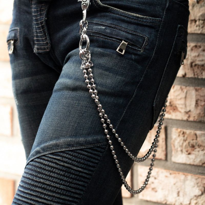 SVC-512 WEi Donghan Worn Double Dog Tag Silver Fashion Pants Chain
