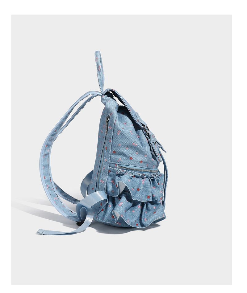 French Dot Lace Backpack - Large Capacity Schoolbag & Picnic Backpack