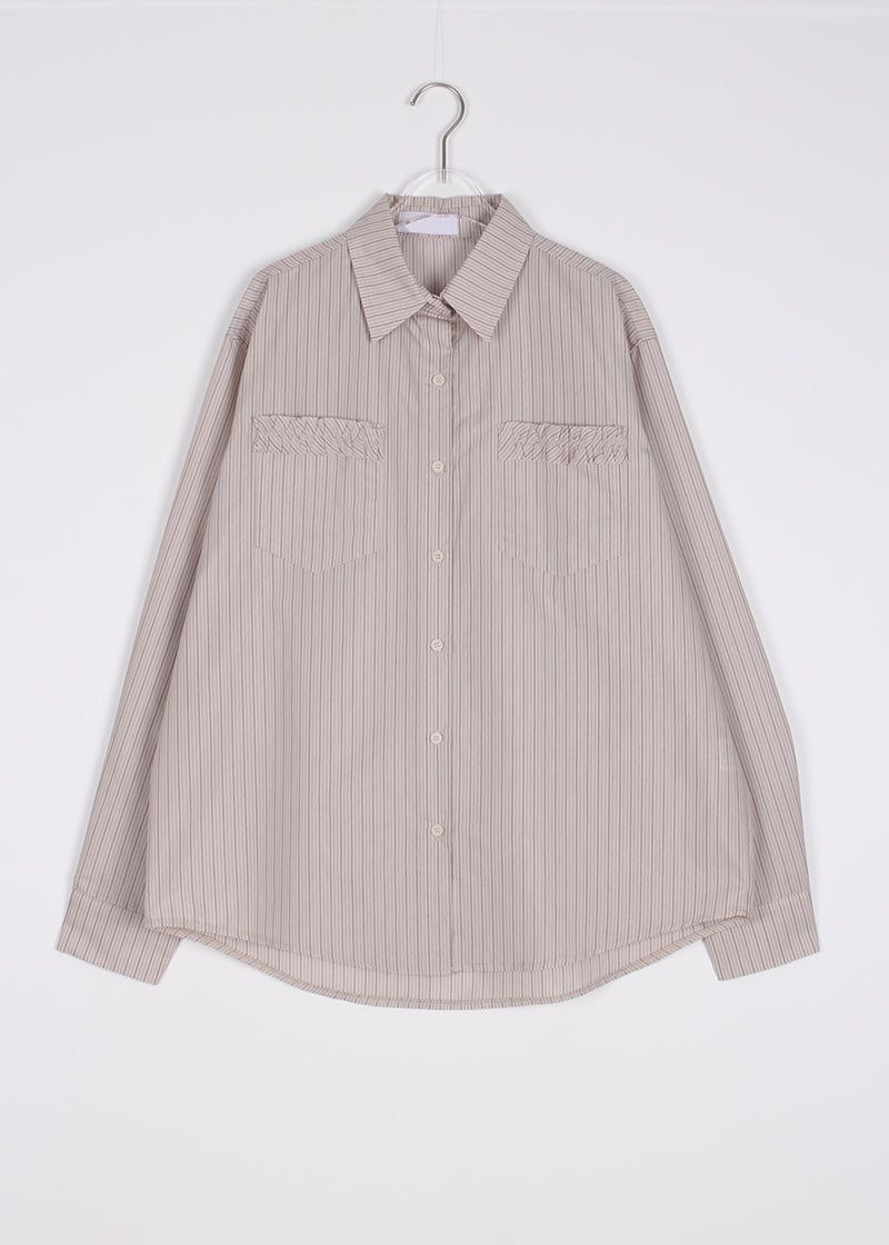 STRIPE FRILL SHIRT