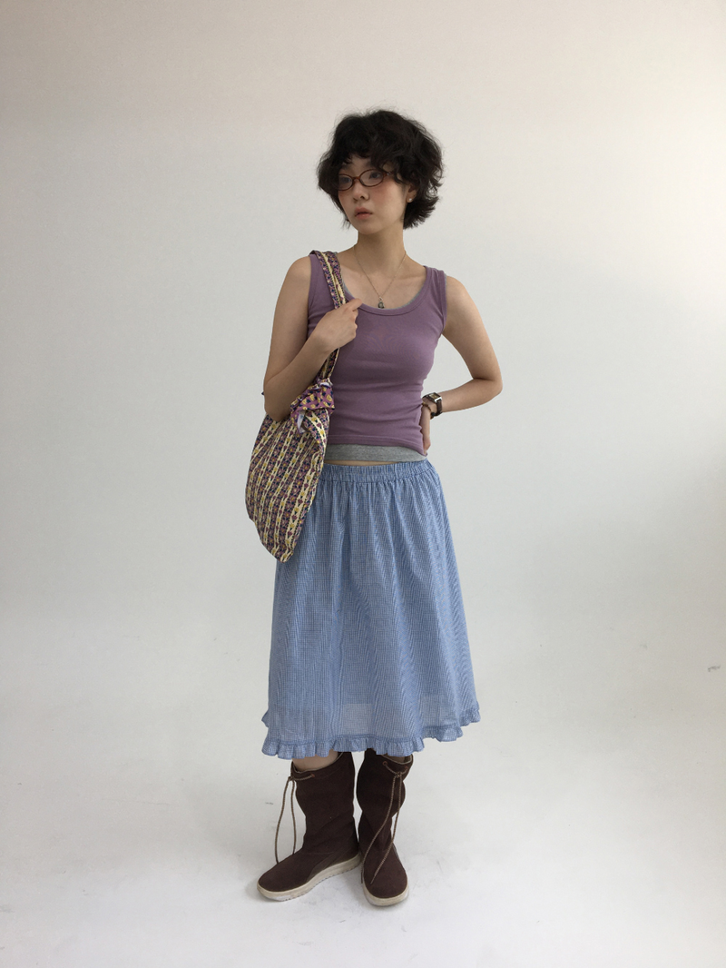 DUGGY（ダギー）の「May Janchek Frill Skirt (2color)（Skirts）」