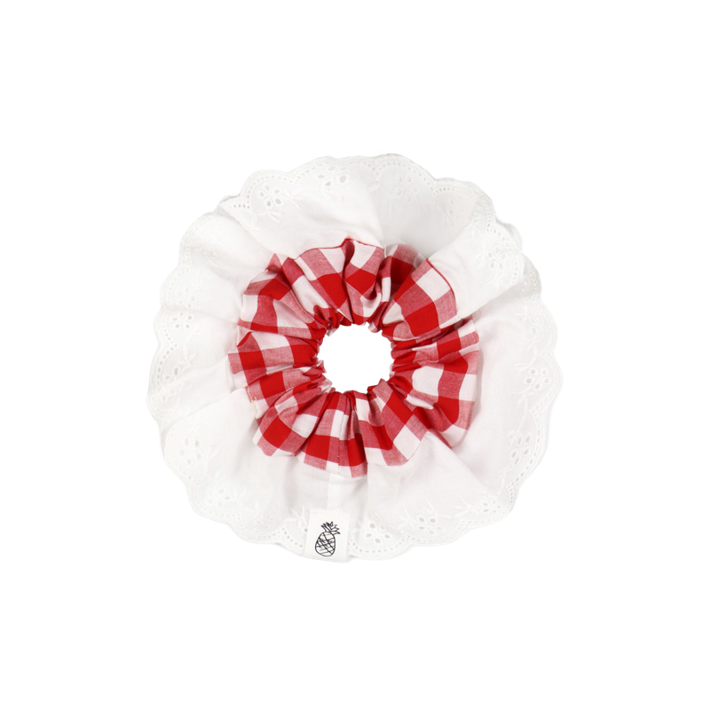 CHECK LACE SCRUNCHIE (3 COLORS)