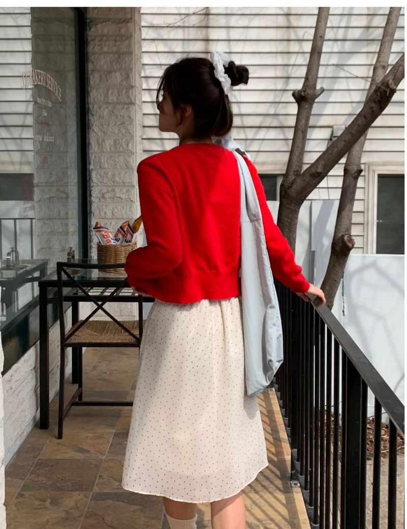 fine dot midi skirt
