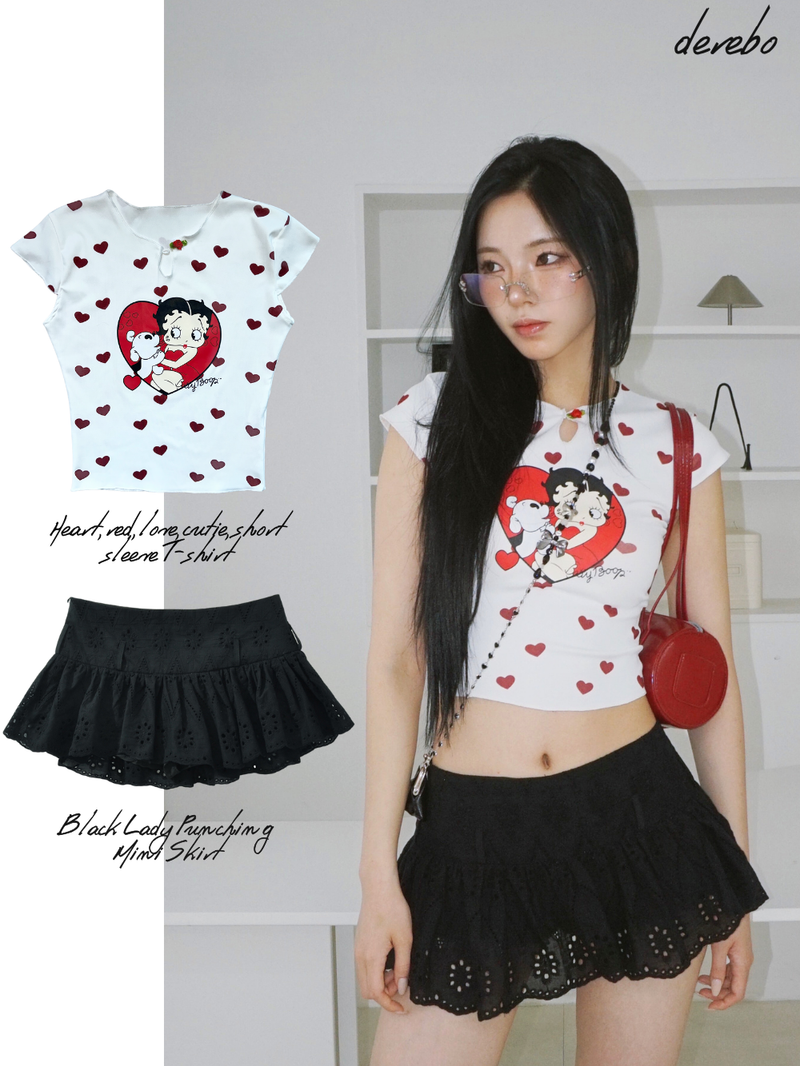 Black Lady Punching Mini Skirt