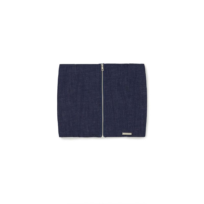 デニムニットブロックチューブトップ / Denim Knit Blocking Top [BLUE]