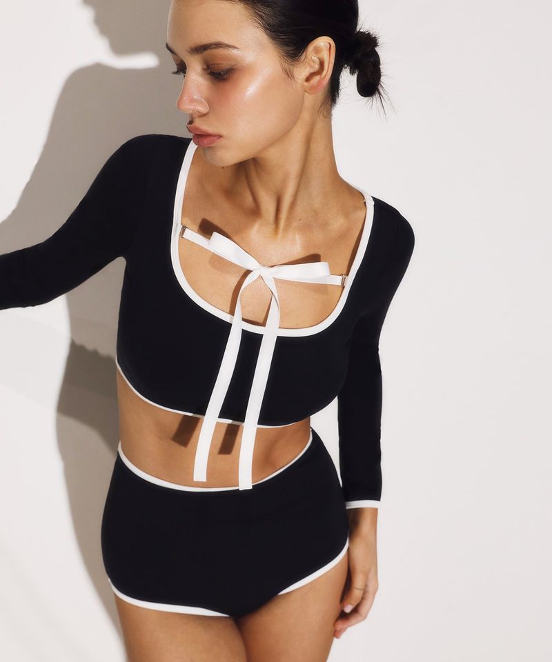 Line Classic Bikini Bra Top BK (Front Ribbon)
