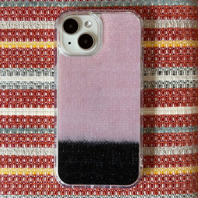 TWO - TONE MOHAIR HARD JELL CASE - PINK