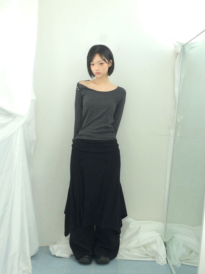 double-strap draped long dress