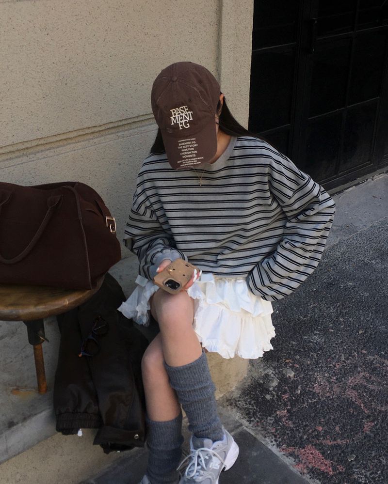 [Bellide made] HATE, STRIPE ROUND TRAINER