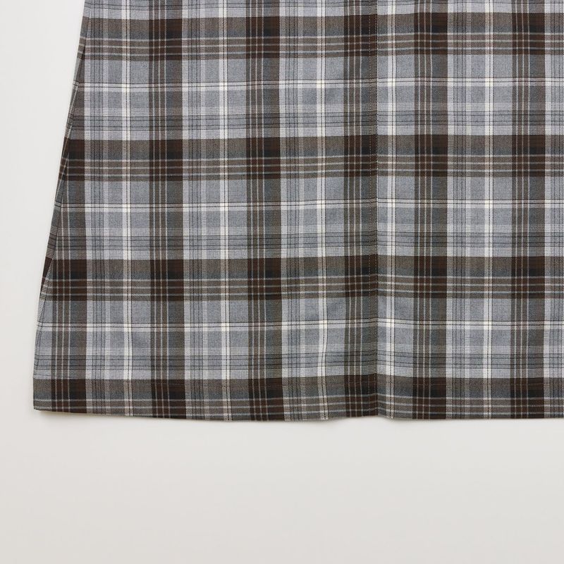 CHECK SLIT LONG SKIRT GRAY