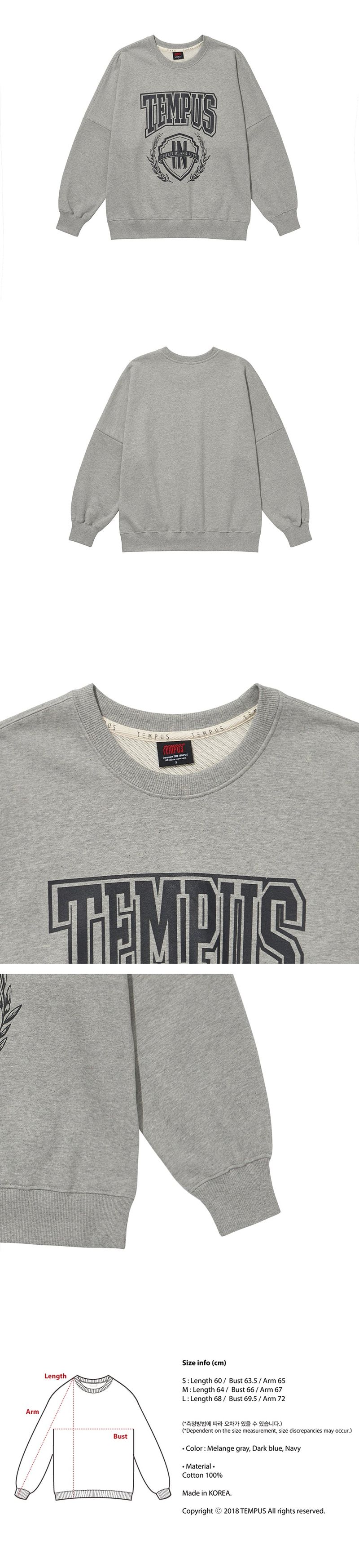 ARCH BIG TEMPUS SWEATSHIRTS [MELANGE GRAY]
