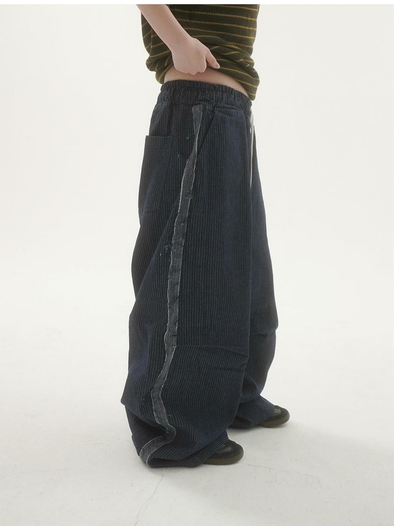 City line stripe denim pants -2C