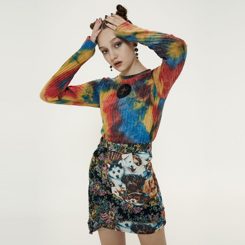 OTHER-worldly（アザーワールドリー）の「Tie-dye Cupid Knit [Rainbow]（Tops）」