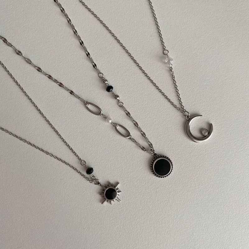 bjj Double-sided mother-of-pearl onyx Coin Beads Necklace
