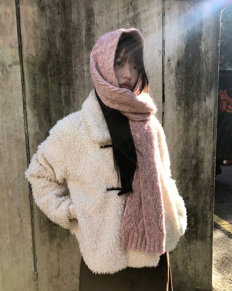 Oren Fuzzy Faux-Fur Toggle Coat