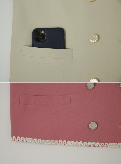 [SHOPPERMADE] Wave Line Double Button Jacket (3color)