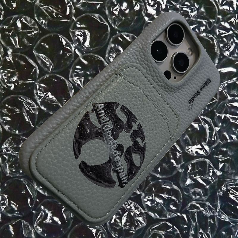 3D Planet Titanium Gray Leather case