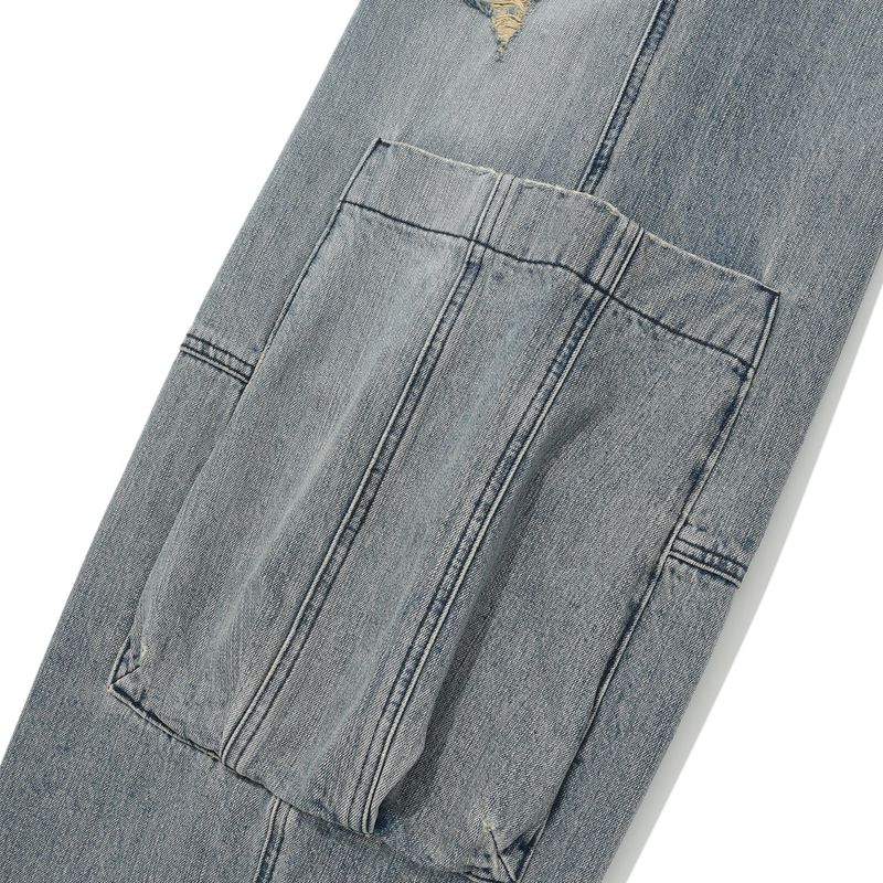 Blunt denim fatigue pants / Washed blue