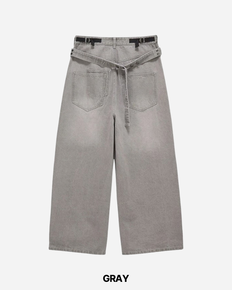 Step Belt Denim Pants
