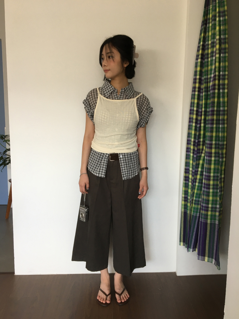 Dolman check shirt (4color)