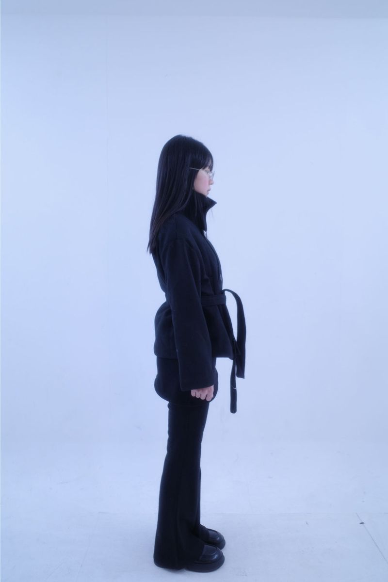 Yuni high neck wool short coat