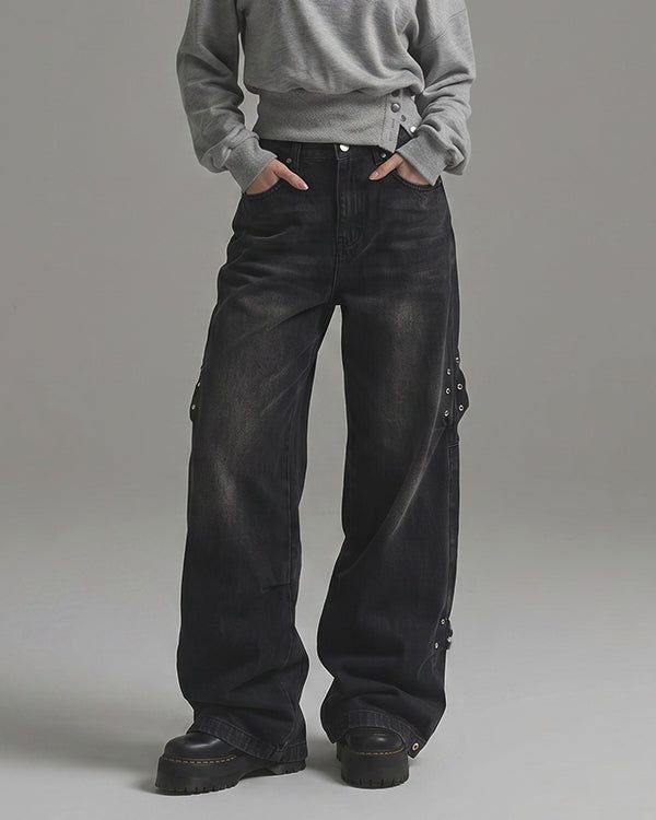 (W's) Side Rivet Denim Pants
