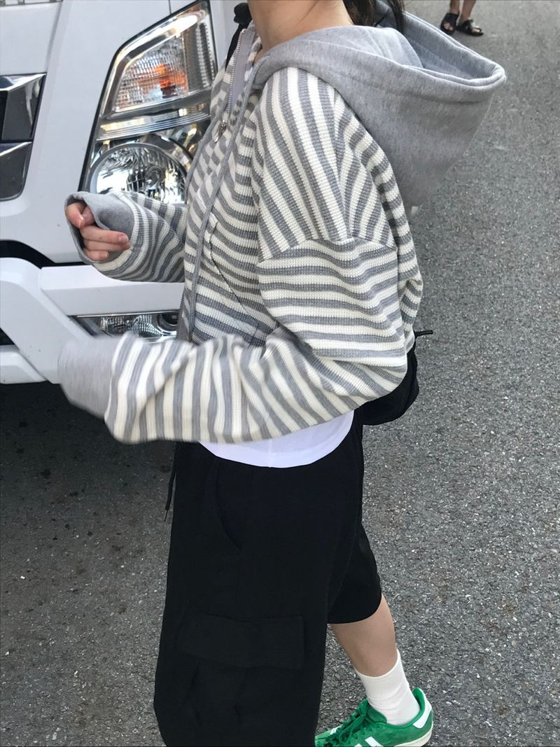 Camila stripe zip up