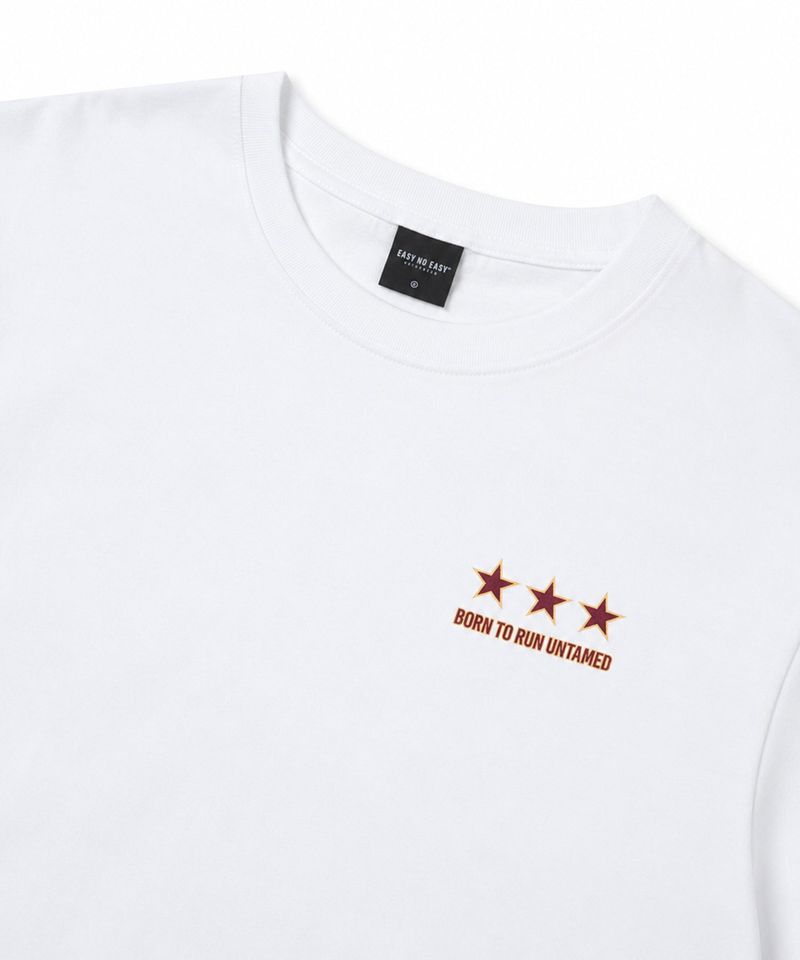 Star lettering cropped T-shirt - White