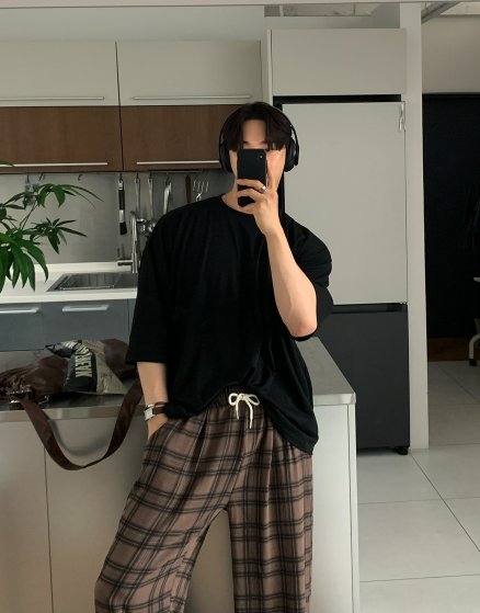 Kuiper Turkic Check Pattern Wide Fit Pants