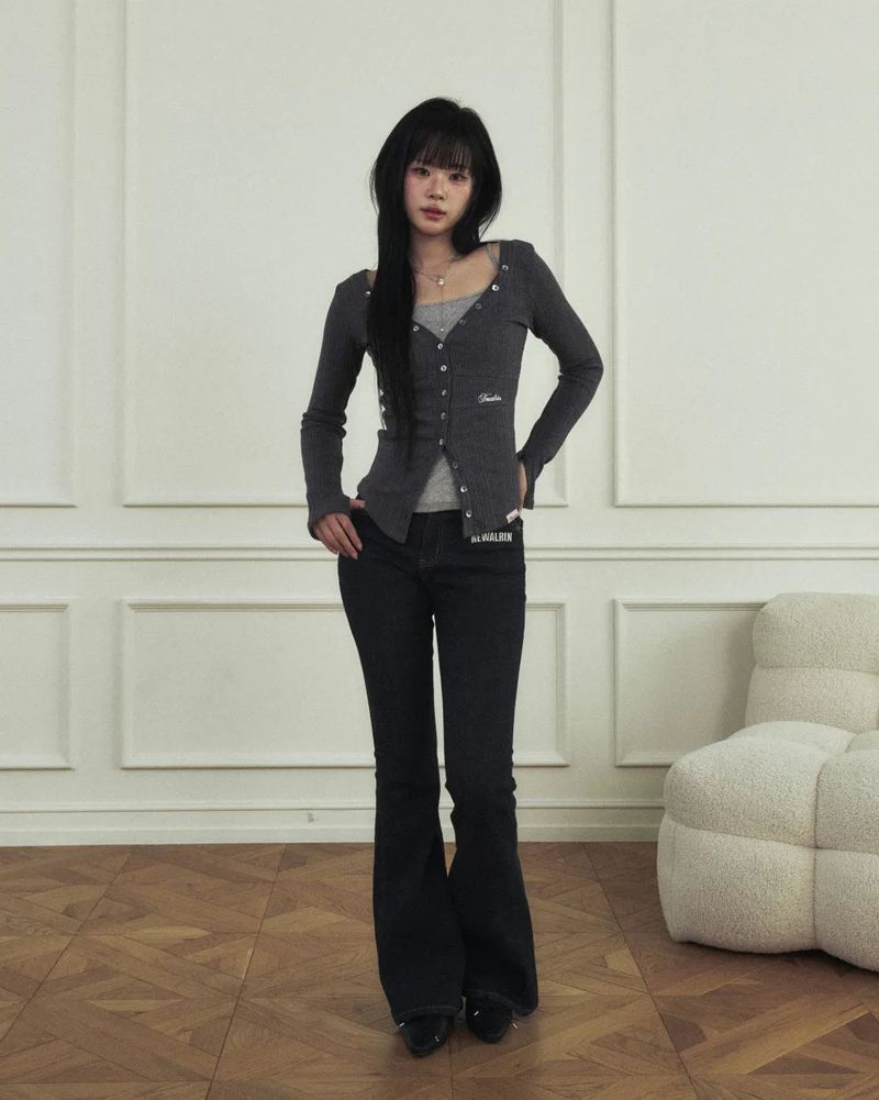 Ria Neck Button Knit Top