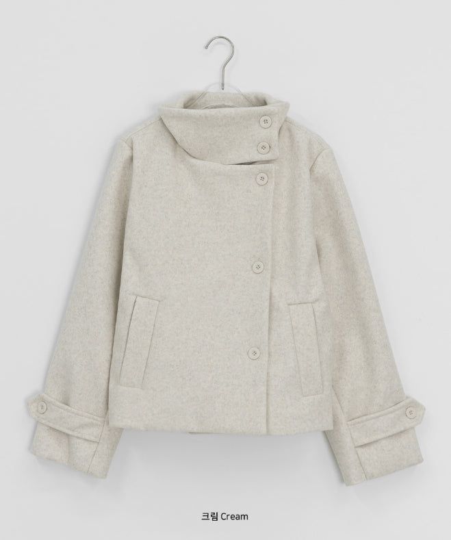 Hanpori Quilted High-Neck Short Coat