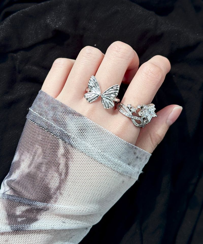 silver butterfly ring