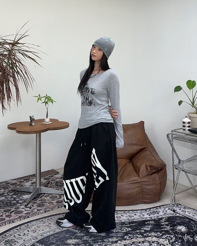Journey Brushed Lettering Pants