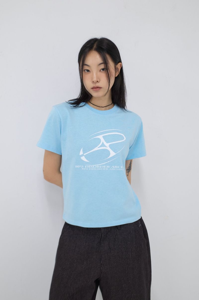 BP2 DISORDER（ビーピートゥーディスオーダー）の「Big Graphic Logo Crop Tee Blue（Tops）」