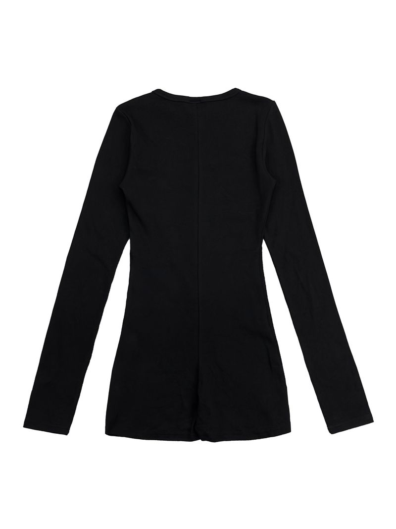 button deep v jumpsuit