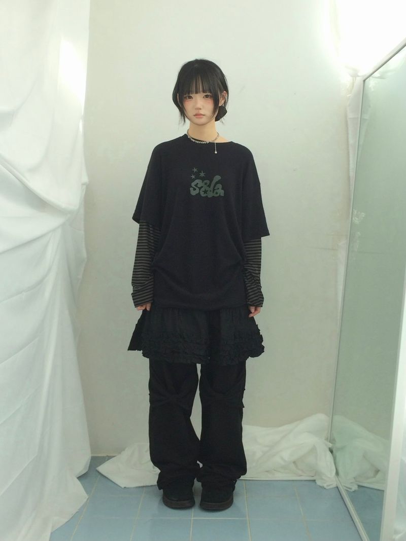 Two-tone fleece striped sleeve