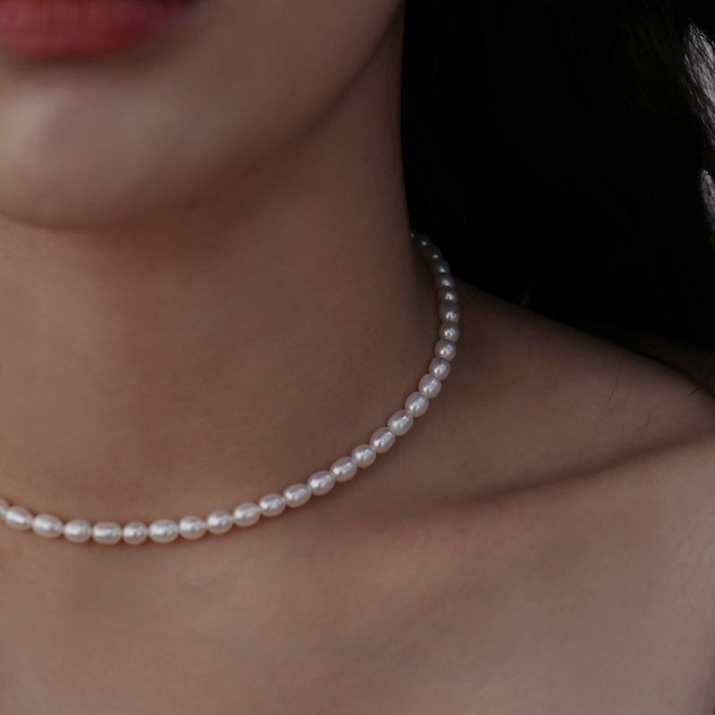 14K GOLD-FILLED RICE PEARL NECKLACE