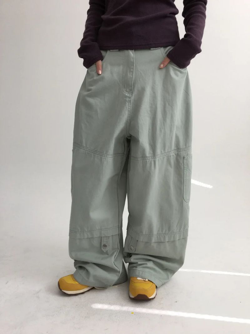Denp Button Cargo Wide Pants (3color)