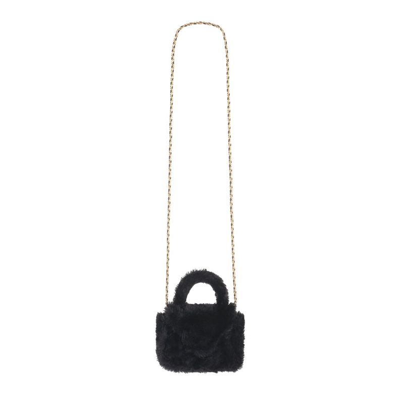 Eco Fur Mini Crossbag (Black)