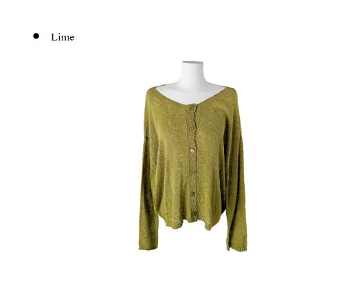 Buki Reversible See-Through Button Knit Cardigan