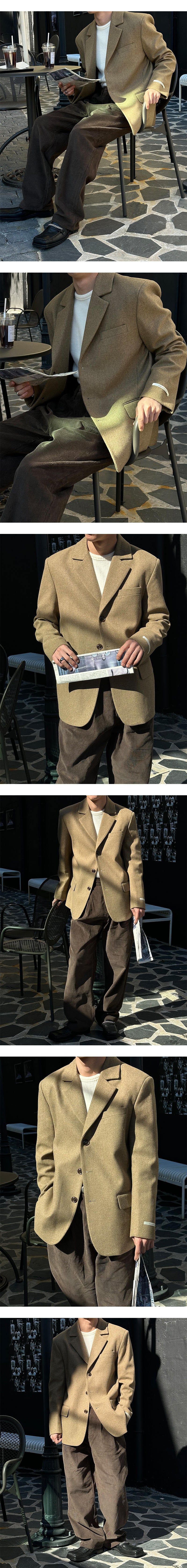 [F/W] Hard wool 3buttton blazer(2color)