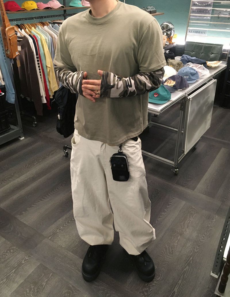 No.1596 camo layered T (3color)