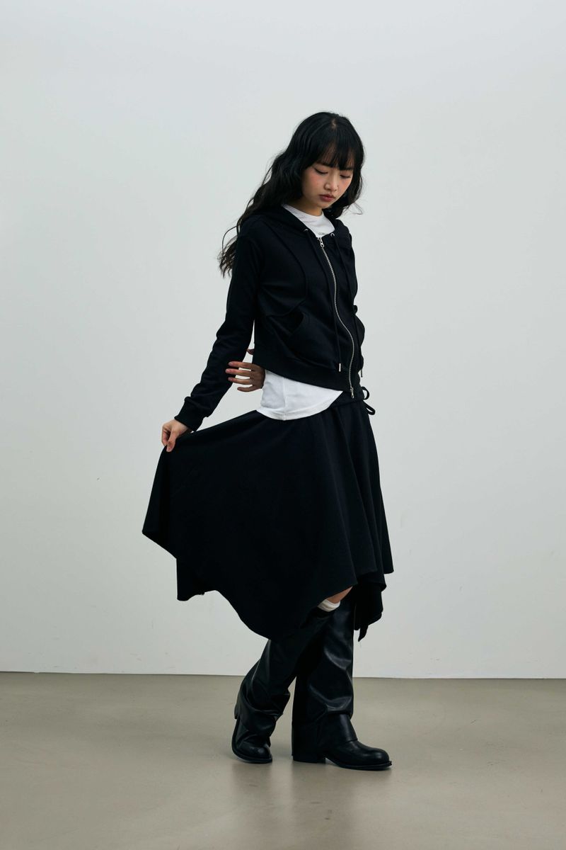 SILENT MIRAGE SWEAT SKIRT / BLACK